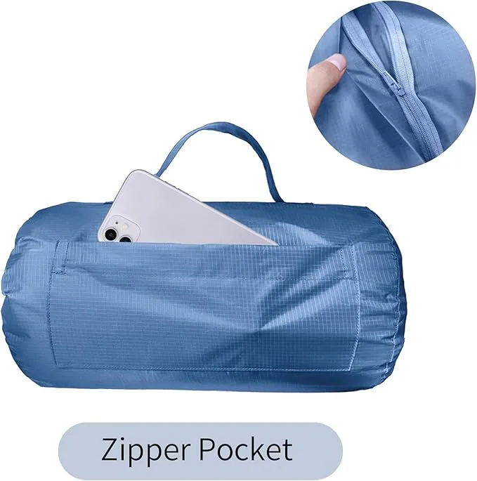 Mellowdy Easy-Carry Outdoor Blanket - Waterproof, Windproof, Warm, Utility Blanket for Camping, Picnic, Stadium, Beach, Gameday, Travel, Foldable with Carrying Bag (Classic Blue,55x80 inch)