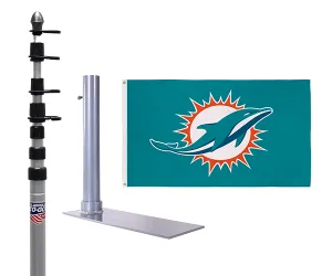 Miami Dolphins Ultimate Tailgate Flagpole Kit