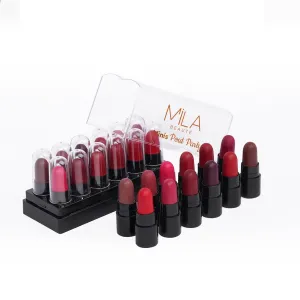 Milaa Beaute 12 Creamy Matte Mini Lipstick Kit, Lip Hydrating & Light-weight, Long Lasting Lipsticks for Women, Suitable All Indian Tones, Shade - B 12g