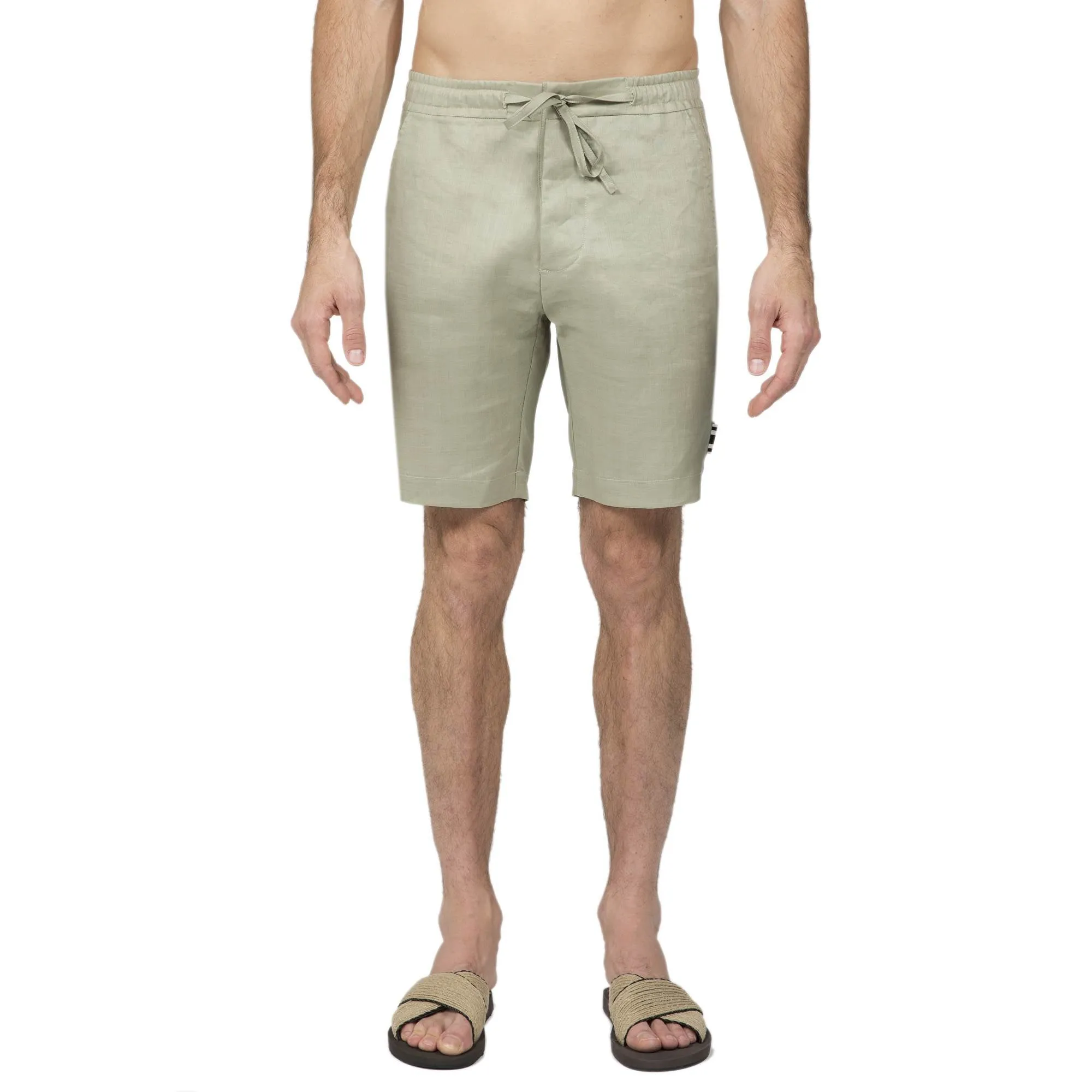 MINT ELASTICATED LINEN SHORT WITH DRAWSTRING