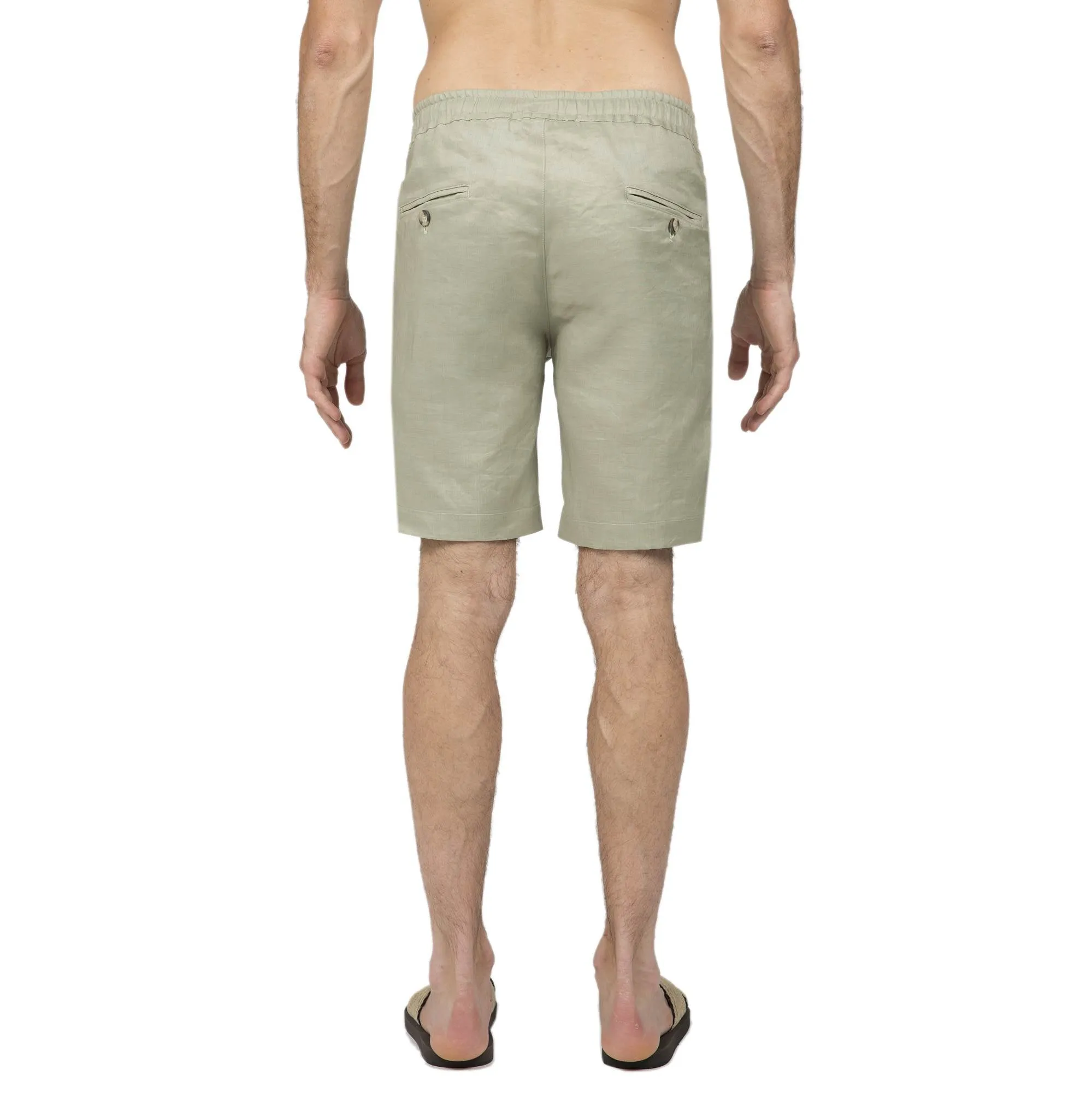 MINT ELASTICATED LINEN SHORT WITH DRAWSTRING