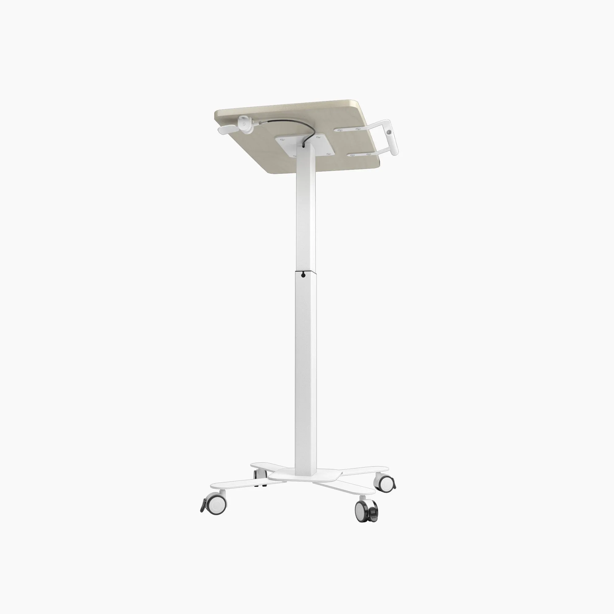 Mobile Single Pole Pneumatic Height Adjustable Desk