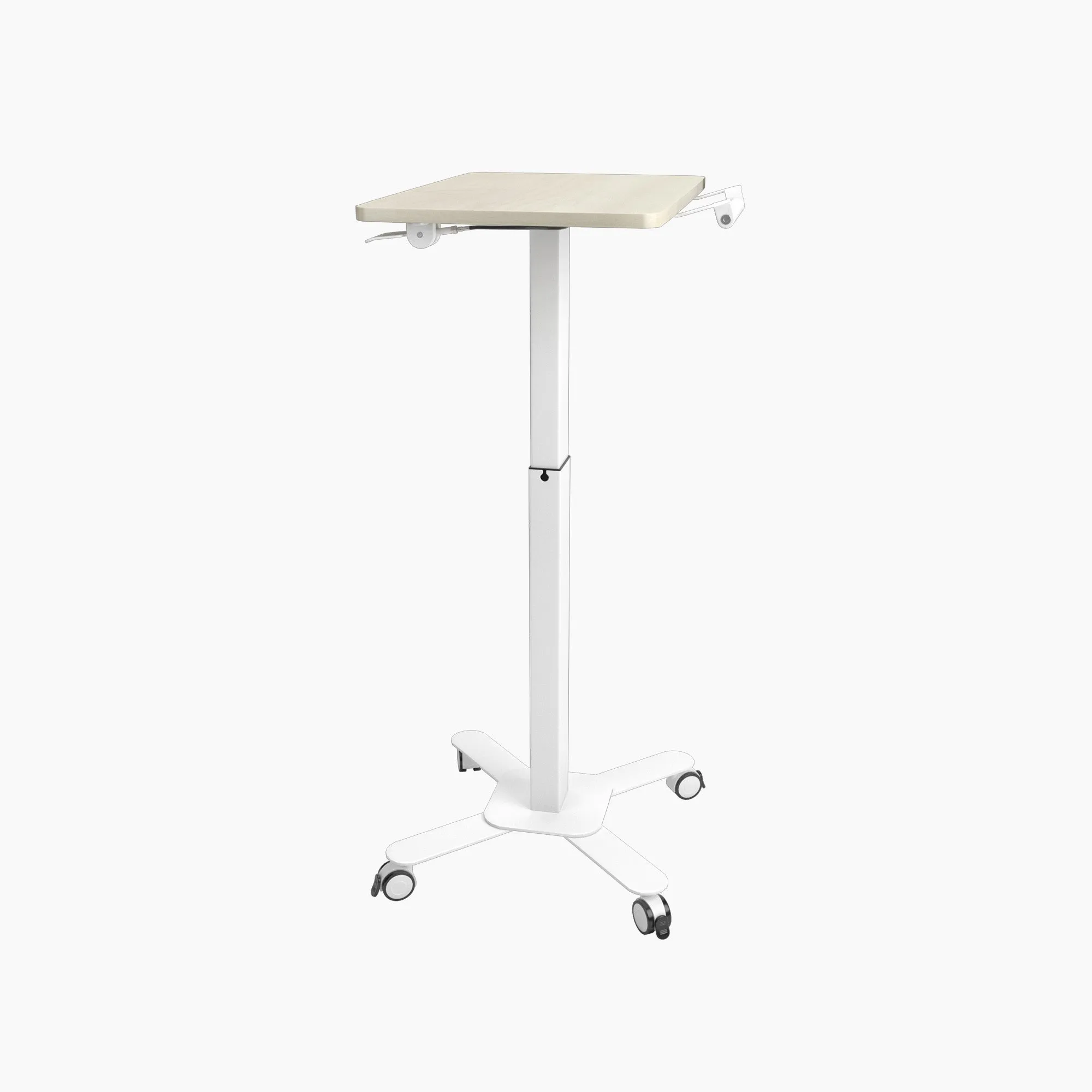 Mobile Single Pole Pneumatic Height Adjustable Desk