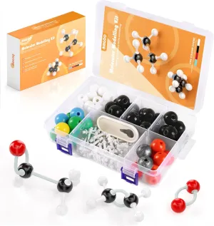 Molecular Model Kit-124 PCS,Chemistry Molecular Visual Modeling Kit for Organic＆Inorganic Learning,Atomic Element Model Set for Chemistry Classes,Supply to Students ＆ Teachers