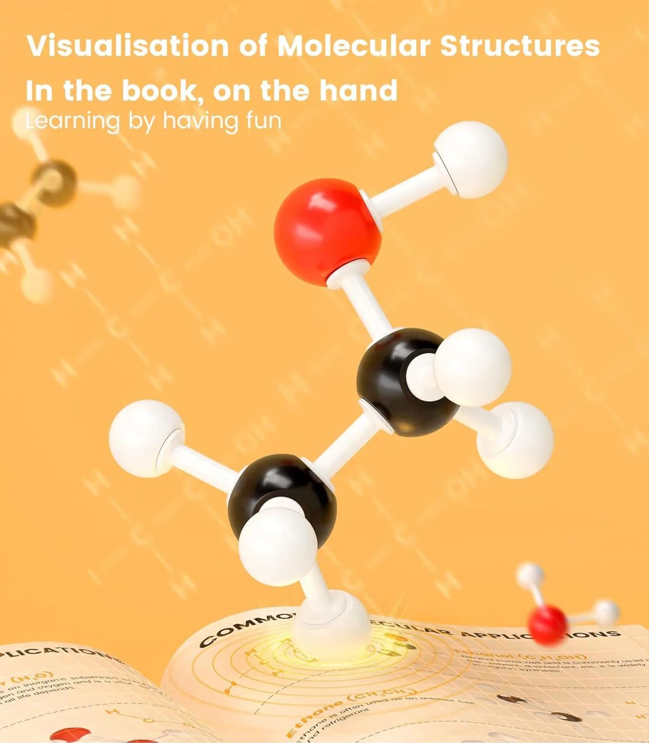 Molecular Model Kit-124 PCS,Chemistry Molecular Visual Modeling Kit for Organic＆Inorganic Learning,Atomic Element Model Set for Chemistry Classes,Supply to Students ＆ Teachers
