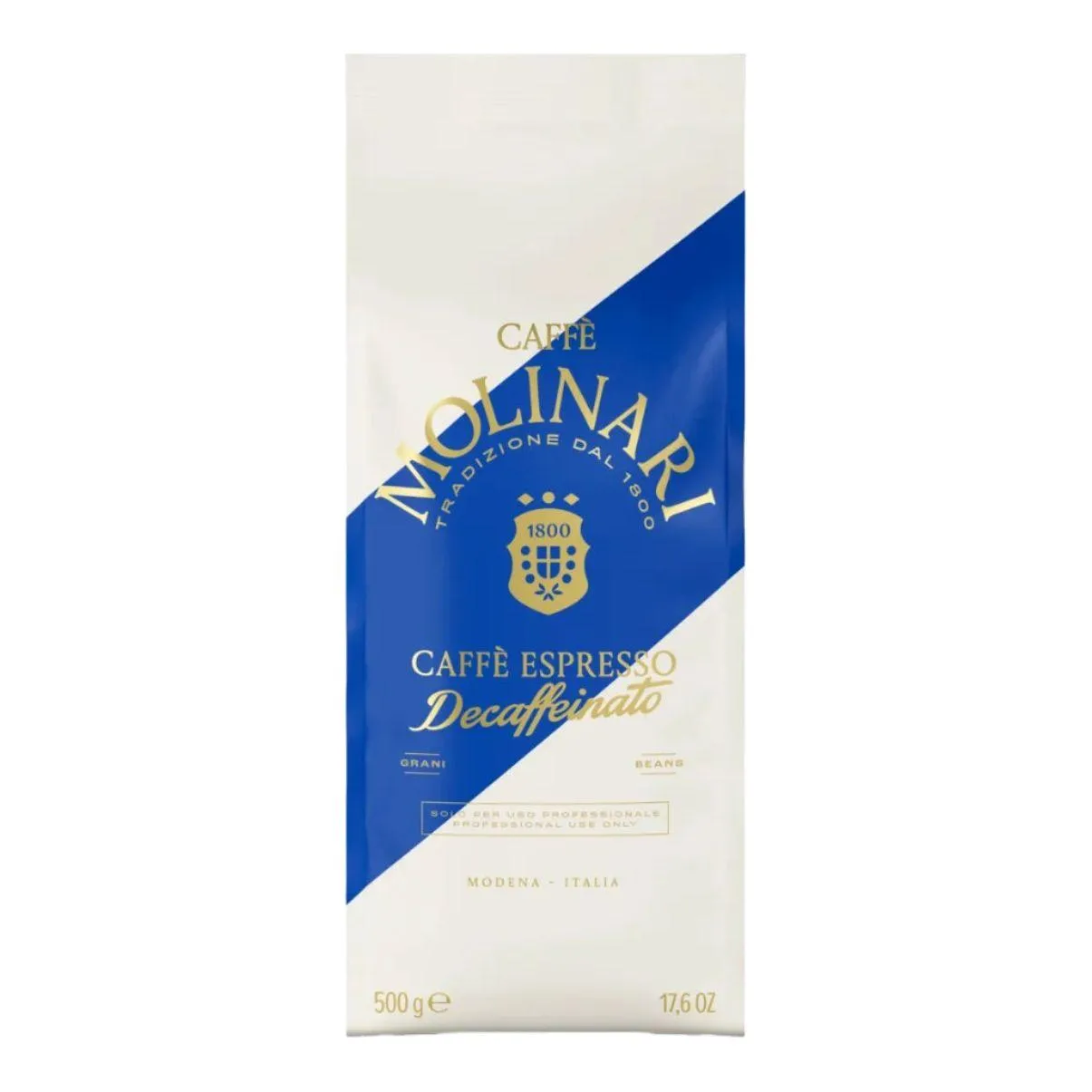 Molinari Decaffeinated Coffee Beans (3 Packs of 500g)