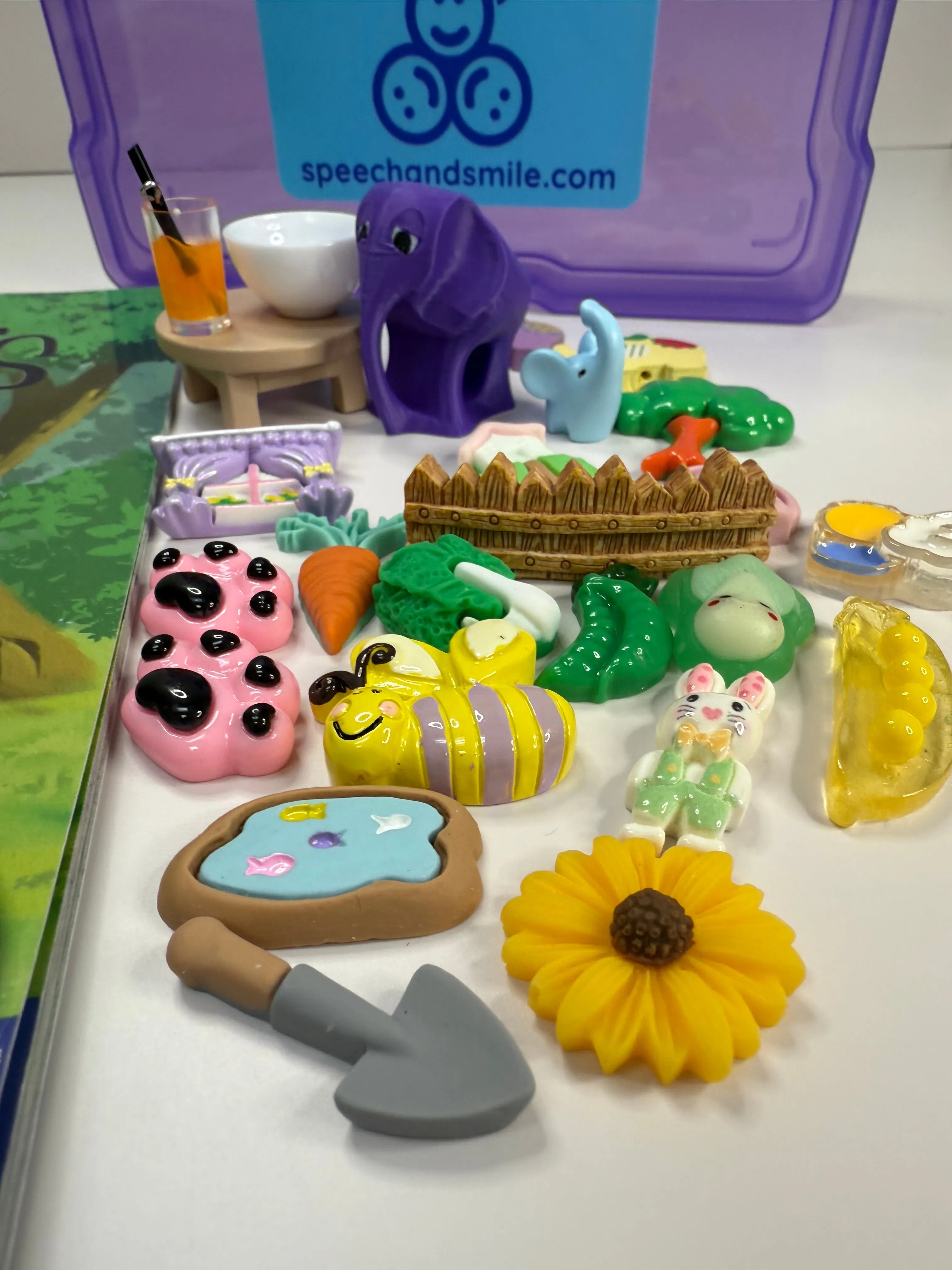Monthly DEAL Story Kit of Month Eka and the Elephants Mini Objects Speech Therapy Say and Play Set Book with MINIS and MOVEMENT!