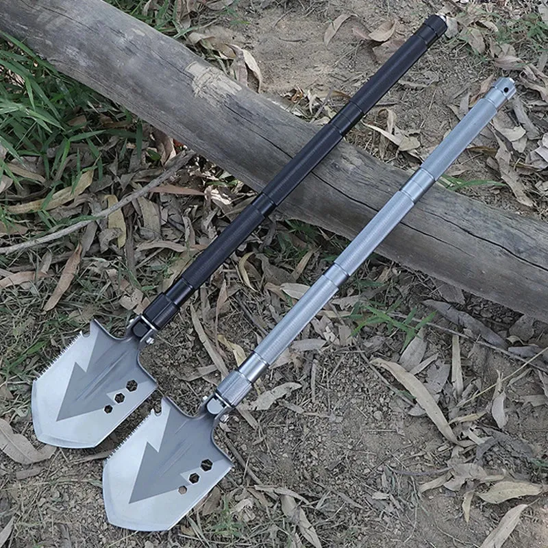 Multi-Functional Foldable Camping Shovel - Portable, Truck Mounted Engineer Shovel with Storage Bag for Outdoor Survival and Self-Defense