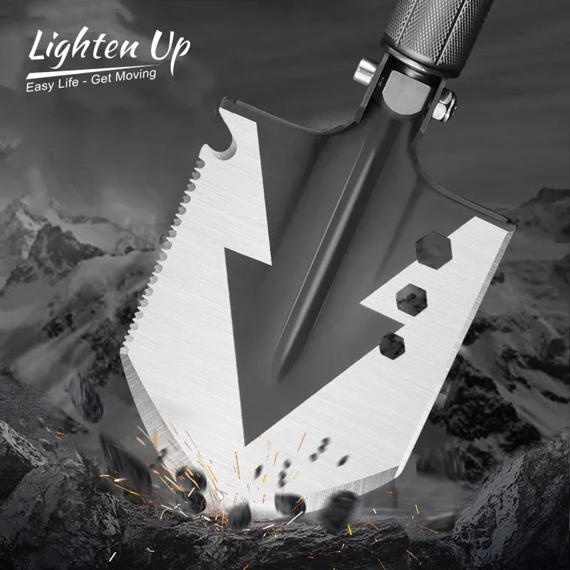 Multi-Functional Foldable Camping Shovel - Portable, Truck Mounted Engineer Shovel with Storage Bag for Outdoor Survival and Self-Defense