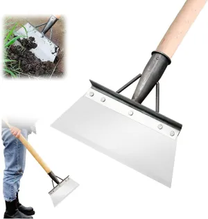 Multifunctional Cleaning Shovel, Square Garden Spade Shovel - Manganese Steel Flat Shovel Not Include Pole, 8-12" Heavy Duty Garden Tool for Digging, Lawn Edging, and Weed Removal - Silver (20CM)