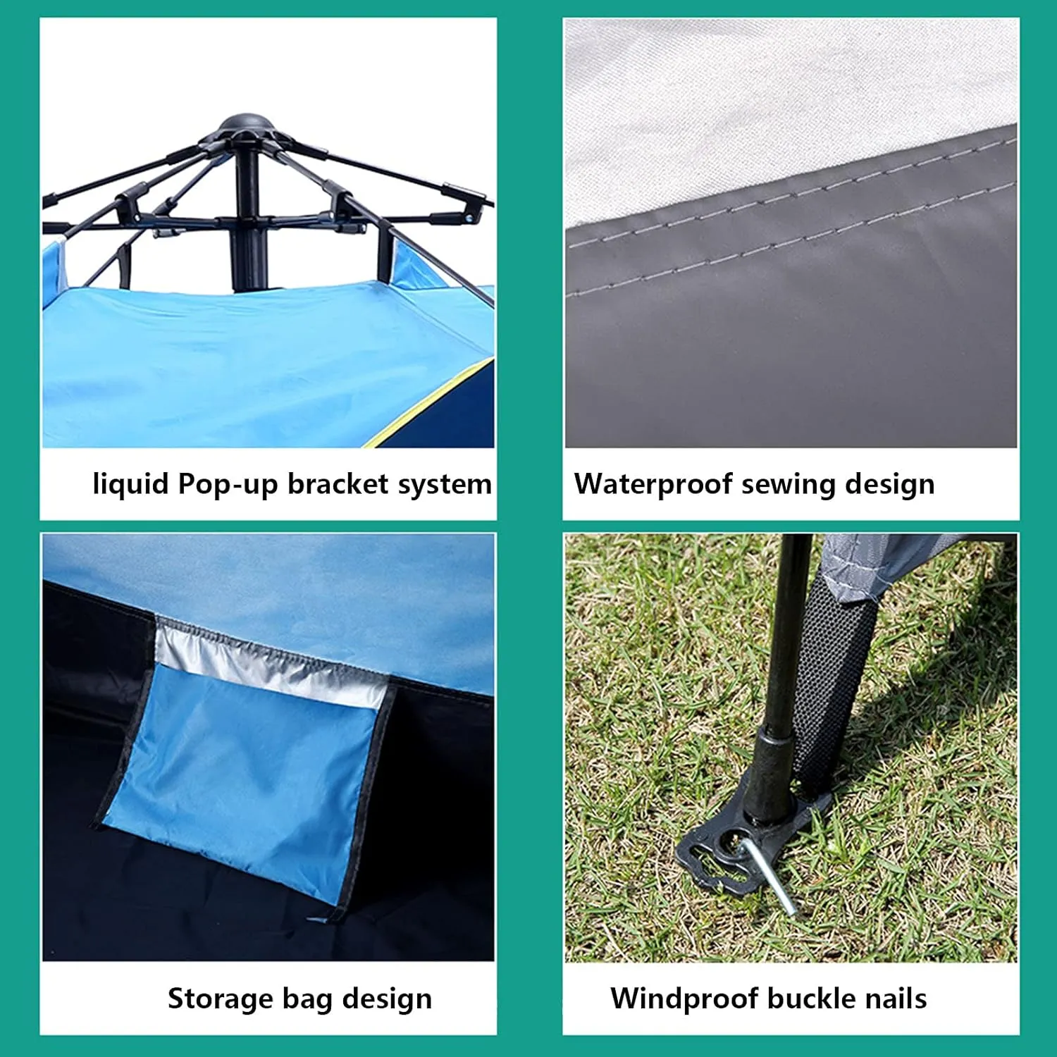 NIEH Outdoor Camping Tents,Automatic Tents That Can Accommodate 2 to 4 People,Quick Pop-Up Sunscreen Camping Tents Quick Installation of Tents for Family