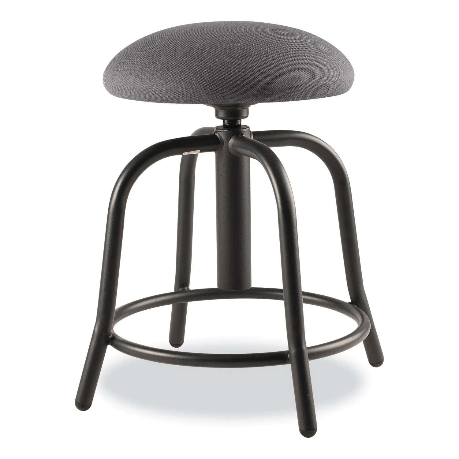 NPS® 6800 Series Height Adjustable Fabric Seat Stool, Supports Up to 300 lb, 18" to 25" Seat Height, Charcoal Seat/Black Base