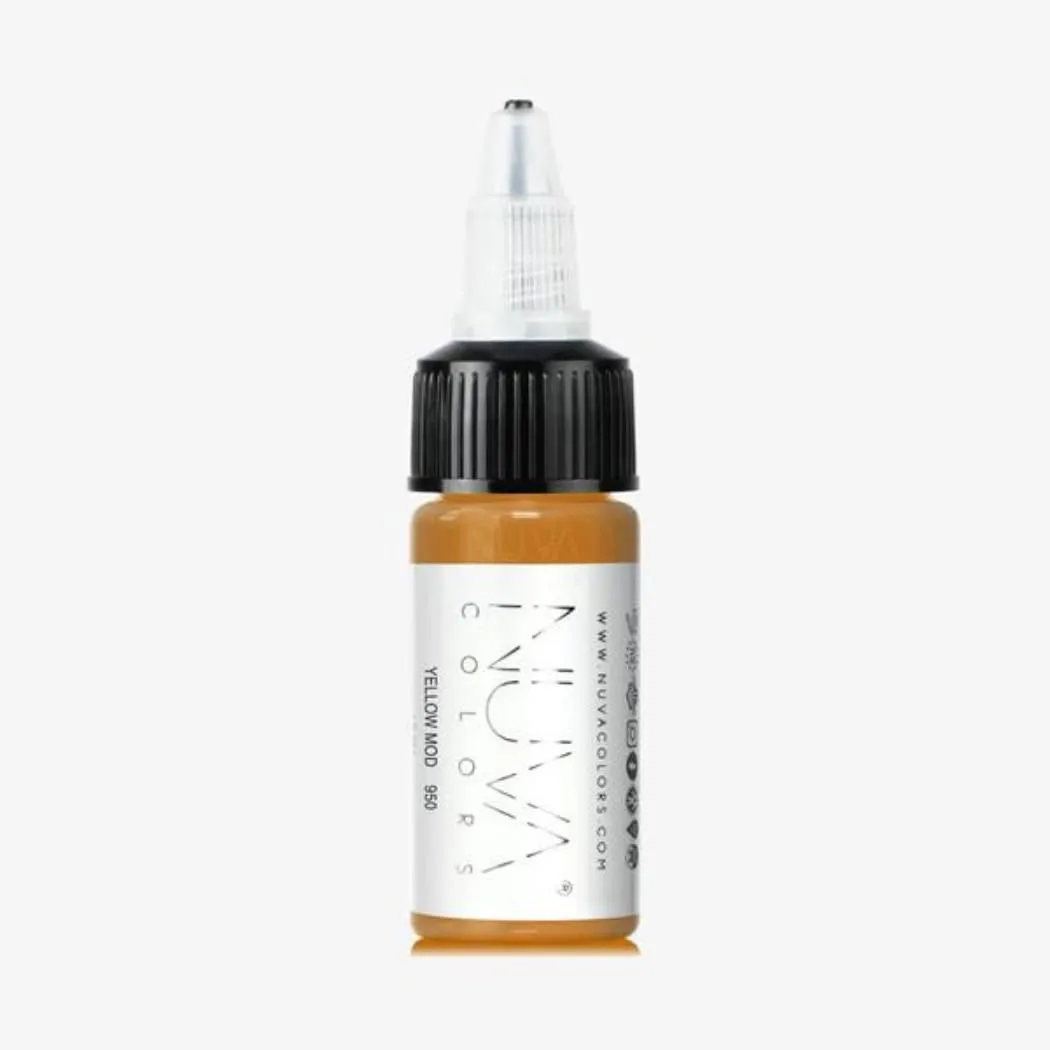 Nuva Permanent Makeup Modifier Colors, Professional Tattoo Ink for Flawless Results, Vegan & Skin-Safe (Yellow Modifier)