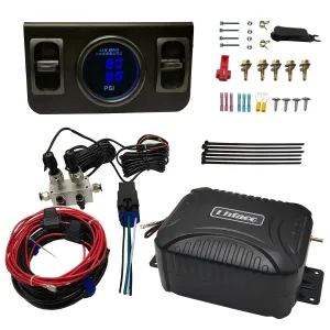 On Board Air Compressor System Air Pump System with Digital Dual Path Air Gauge Paddle Valve Gauge Air Line T Fittings for Trucks Vans