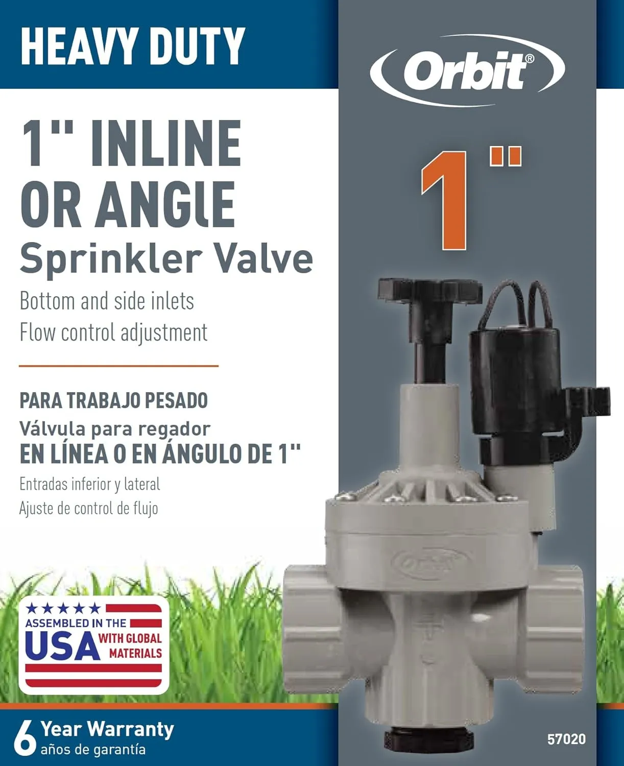 Orbit Sprinkler System 1-Inch FNPT Auto Inline/Angle Valve WFC 57020