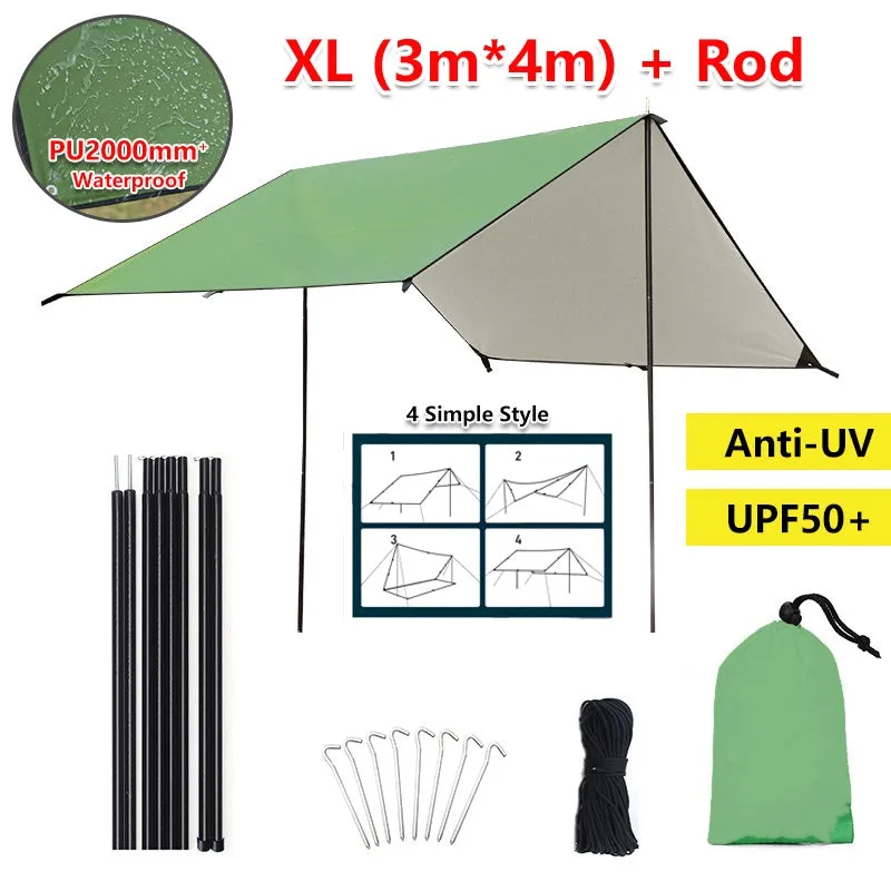Outdoor Flysheet Tent Shelter Sun Shade Canopy Tent Garden Canopy Anti UV Waterproof Folding Tent 露营帐篷