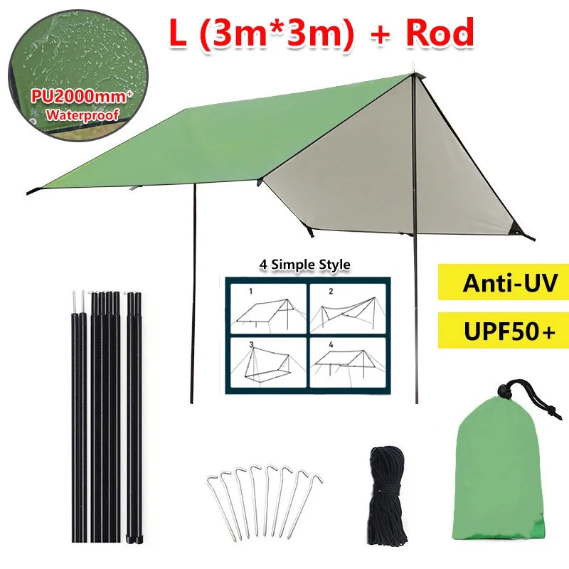 Outdoor Flysheet Tent Shelter Sun Shade Canopy Tent Garden Canopy Anti UV Waterproof Folding Tent 露营帐篷
