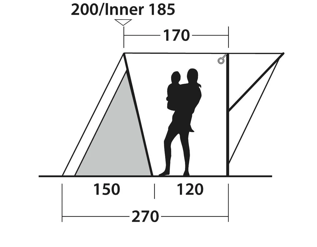 Outwell Sky 2 Pole Tent Blue 2 Person