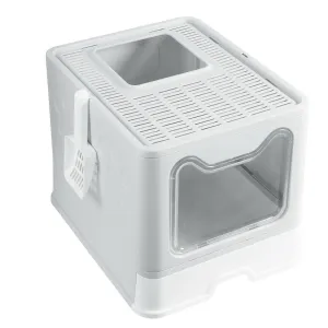 P&P Large Foldable Sturdy Fully Enclosed Hooded Cat Litter Box Kitty Toilet Tray Set