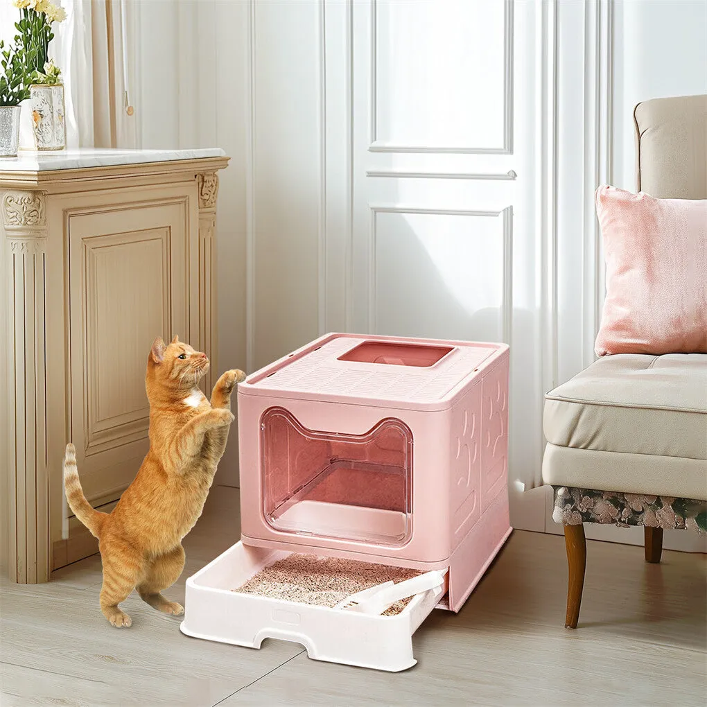 P&P XXL Large Cat Litter Box Self-Cleaning No Smell Pet Toilet Box with Tray & Scoop