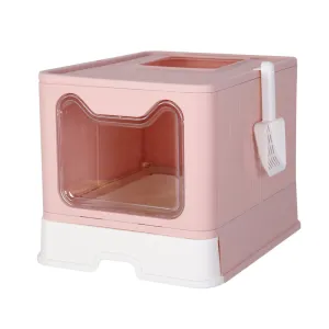 P&P XXL Large Cat Litter Box Self-Cleaning No Smell Pet Toilet Box with Tray & Scoop