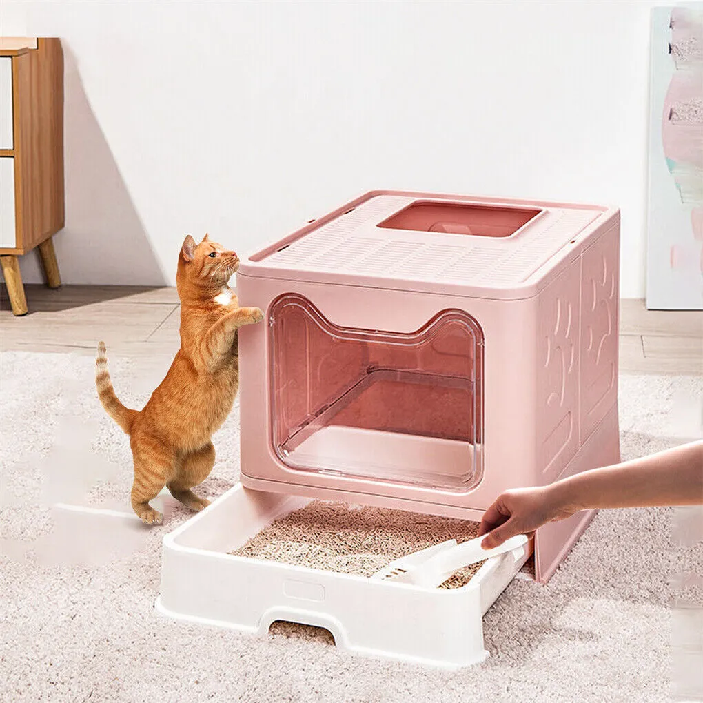 P&P XXL Large Cat Litter Box Self-Cleaning No Smell Pet Toilet Box with Tray & Scoop
