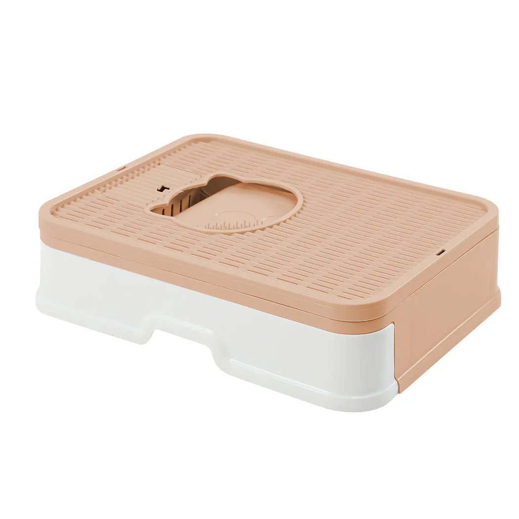 PaWz Foldable Cat Litter Box Tray Enclosed Pink