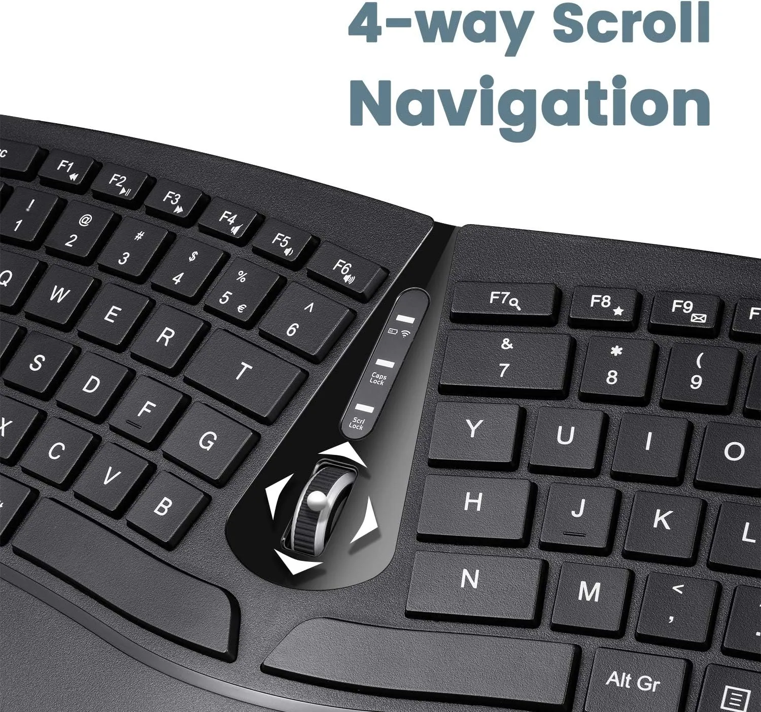 Perixx PERIDUO-606 Wireless Mini Ergonomic Keyboard with Portable Vertical Mouse - Adjustable Palm Rest Stand - Membrane Low Profile Keys - US English