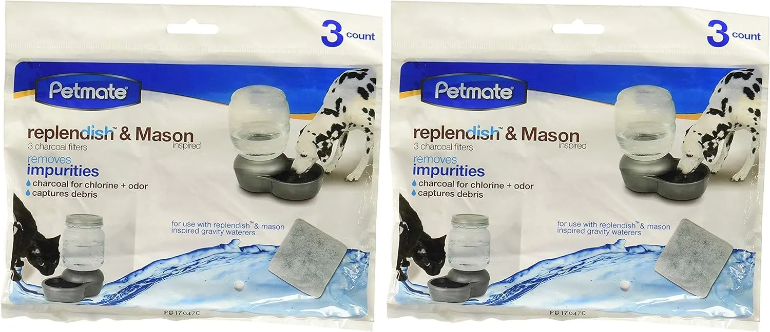 Petmate Replendish Charcoal Replacement Filters (2 Packages)
