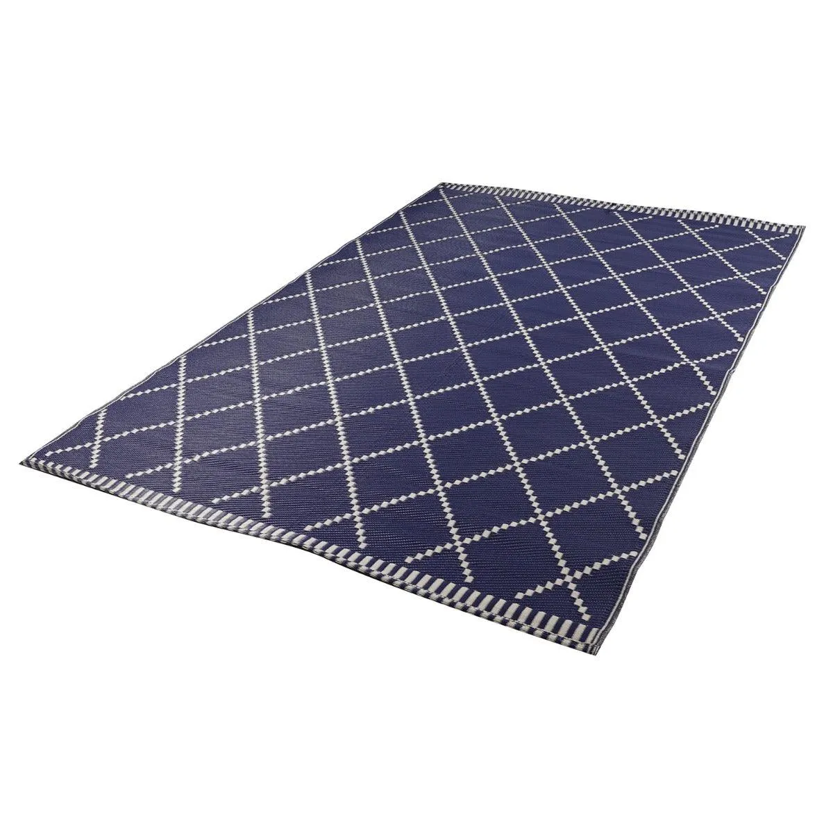 Piazza Outdoor Rug Blue/Cream - 120cm x 180cm