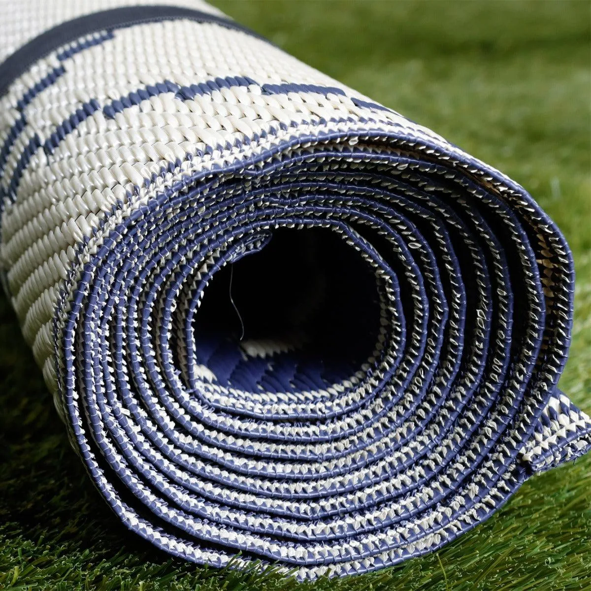 Piazza Outdoor Rug Blue/Cream - 120cm x 180cm