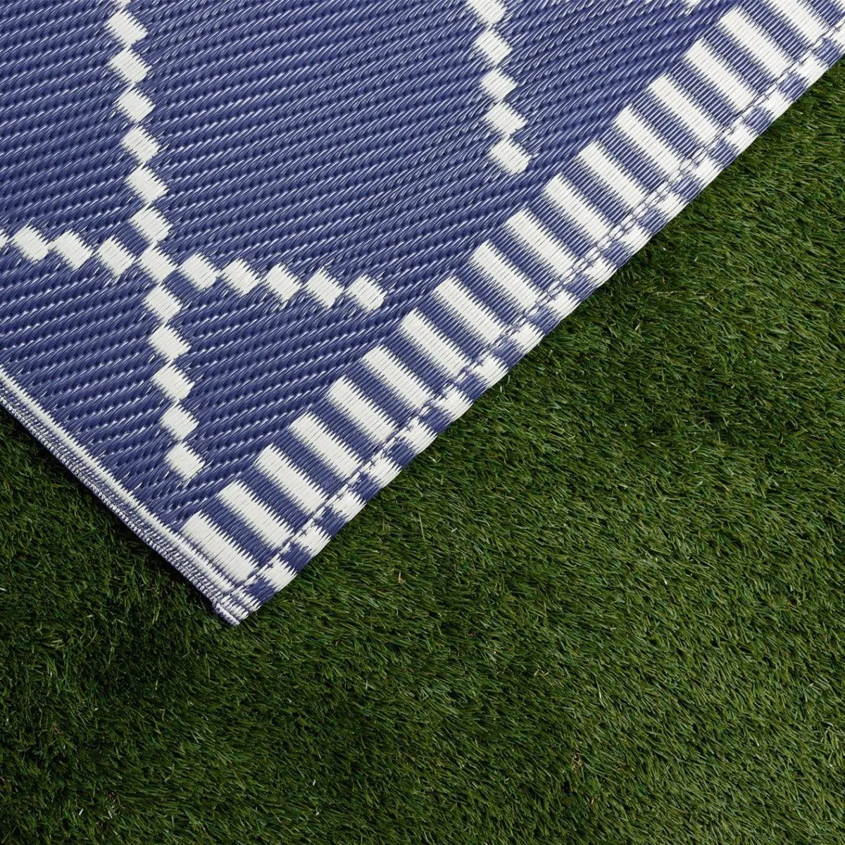 Piazza Outdoor Rug Blue/Cream - 120cm x 180cm