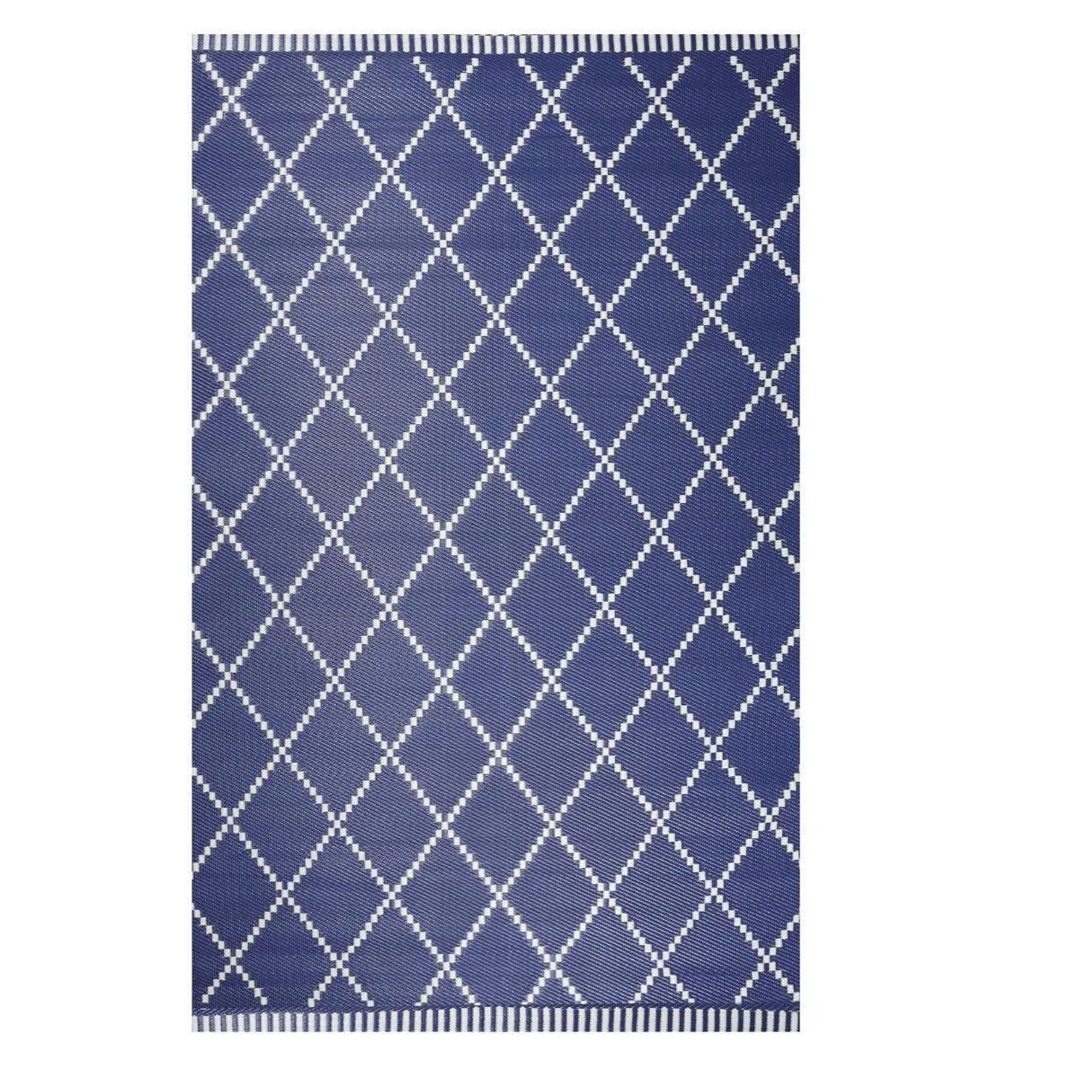 Piazza Outdoor Rug Blue/Cream - 120cm x 180cm