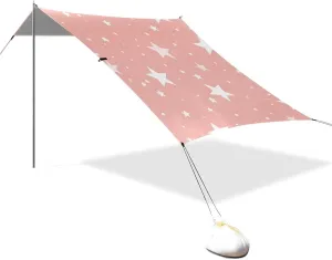 Pink Star Designed UPF50  Beach Cabana Tent Lightweight Sun Shelter with Sandbags, Sand Shovel, Poles for Backyard, Grassland, Park accesorios para Playa