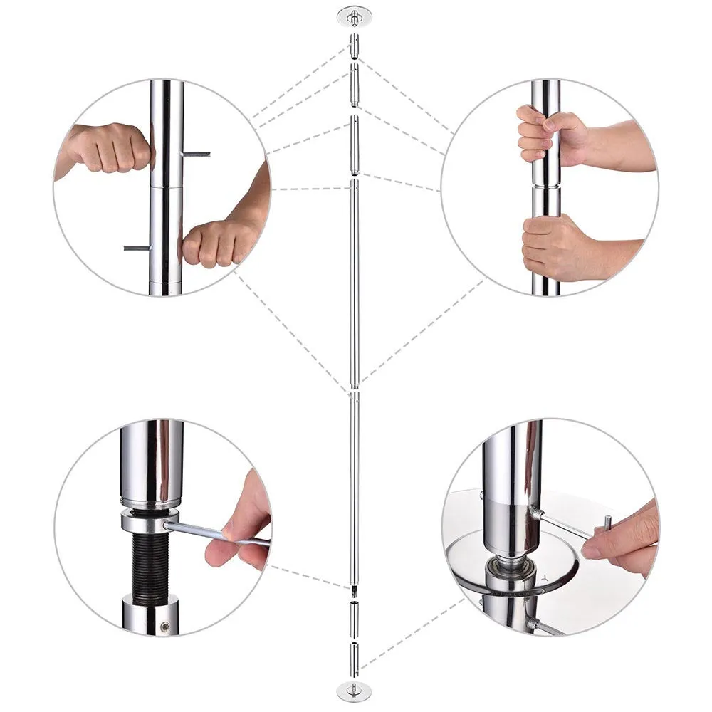 Pole Valentine's Day discount Dance Yescom Removable Spinning Vibrant D45mm 10' Kit