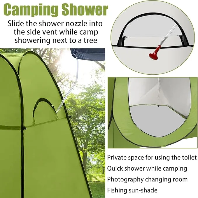 Portable Toilet Kit for Adults, Foldable Portable Camping Toilet with Pop up Privacy Tent, 300LBS Washable Instant Portable Toilet Set, Outdoor Camping Shower Tents Changing Room
