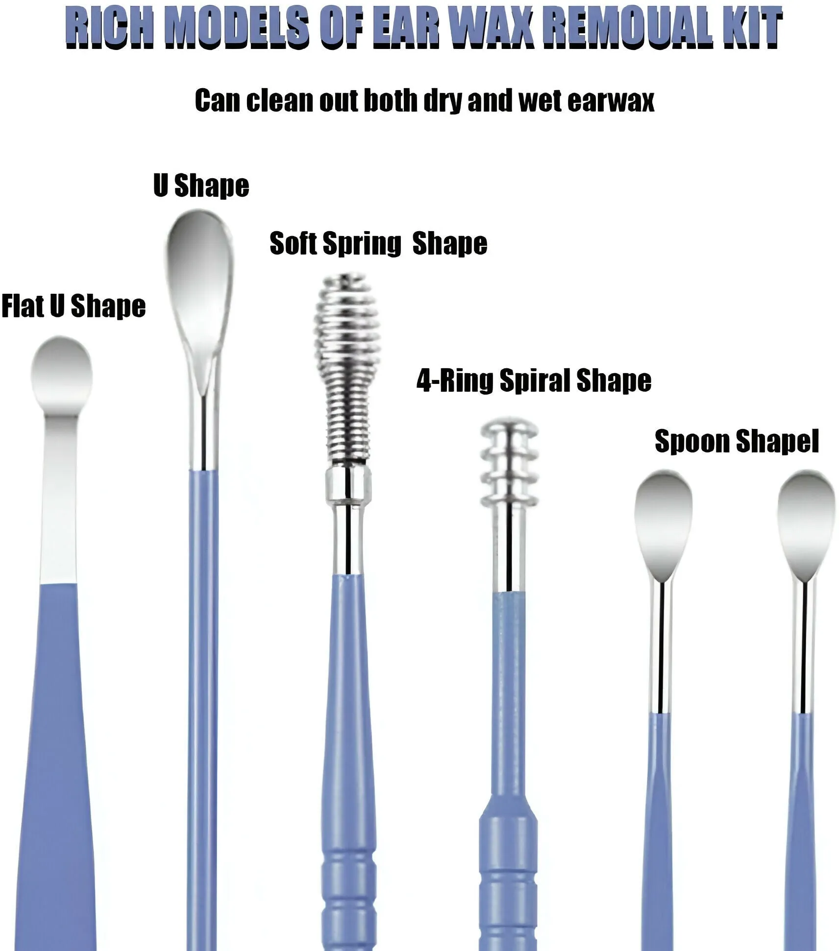 Premium 6-Piece Stainless Steel Ear Wax Removal Kit – Reusable Ear Picks with Case for Safe & Hygienic Ear Cleaning (Random Color)