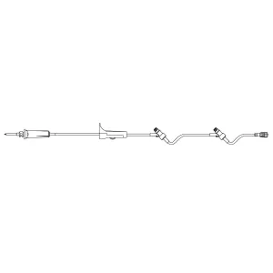 Primary IV Administration Set SafeDay Gravity 2 Ports 15 Drops / mL Drip Rate Without Filter 126 Inch Tubing Solution