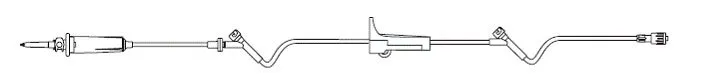 Primary IV Administration Set SafeLine* Gravity 2 Ports 15 Drops / mL Drip Rate Without Filter 106 Inch Tubing Solution