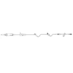 Primary IV Administration Set with Extension Set SafeDay Gravity 2 Ports 10 Drops / mL Drip Rate Without Filter 88 Inch Tubing Solution
