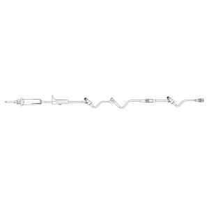 Primary IV Administration Set with Extension Set SafeDay Gravity 3 Ports 10 Drops / mL Drip Rate Without Filter 92 Inch Tubing Solution