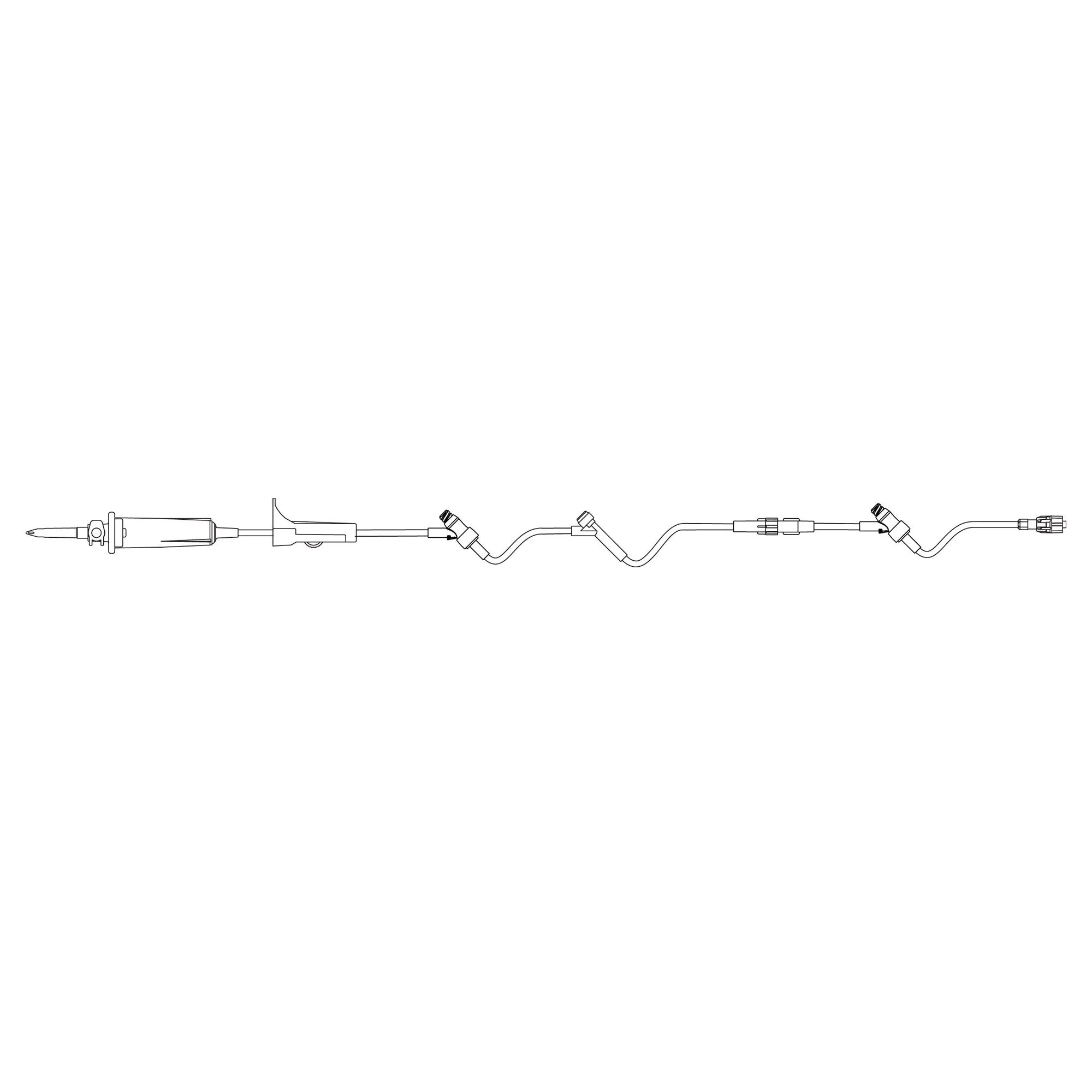 Primary IV Administration Set with Extension Set SafeDay Gravity 3 Ports 10 Drops / mL Drip Rate Without Filter 92 Inch Tubing Solution