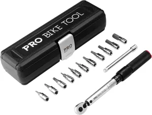 PRO BIKE TOOL Torque Wrench Set for Bikes - High-Precision 1/4 Torque Wrench with Adjustable Torque Range 2 to 20 Nm - Complete Tool Set with Allen and Torx Bits - Durable, Compact Case