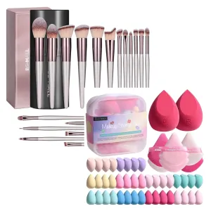 Product Image BS-MALL Makeup Brush Set 18 Pcs with 49 Pcs Makeup Sponge set