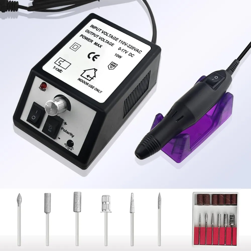 Professional Electric Nail Drill Machine Nail Clippers Set Nail Filer Electric and Nail Cutter for Acrylic Gel Nails Nails File Manicure Set with 206 PCS Sanding Bands Work for Home and Salon (Black)