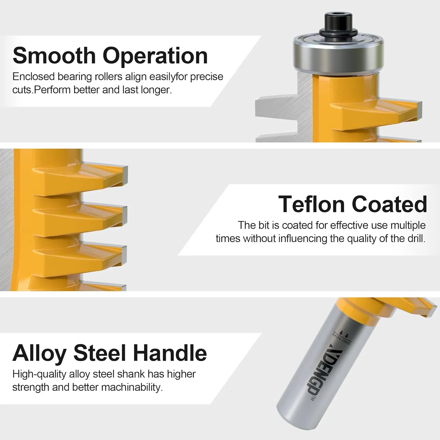 Professional Finger Joint Router Bit 1/2" Shank, Reversible Finger Glue Joint Router Bit for Woodworking, Finger Joint Bit, Joinery Router Bit for DIY Door Table Cabinet Shelve Furniture