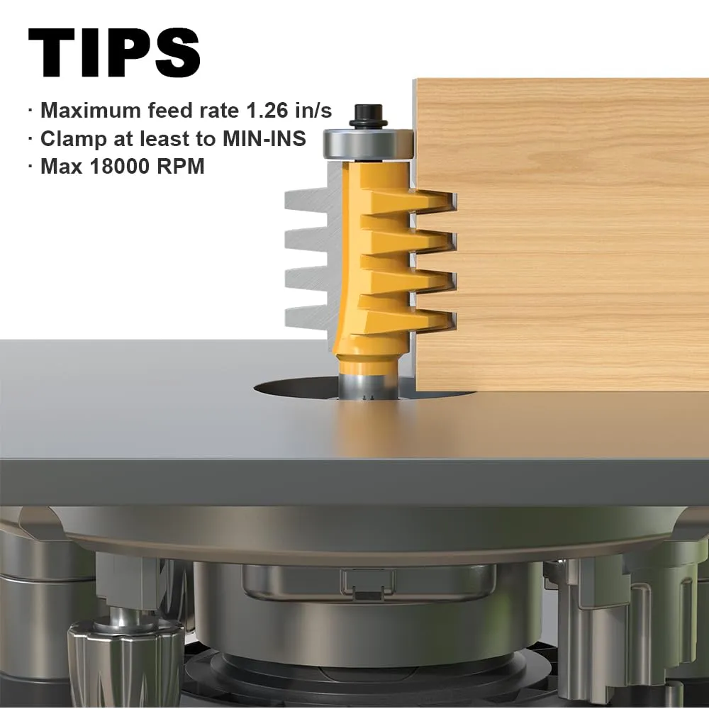 Professional Finger Joint Router Bit 1/2" Shank, Reversible Finger Glue Joint Router Bit for Woodworking, Finger Joint Bit, Joinery Router Bit for DIY Door Table Cabinet Shelve Furniture