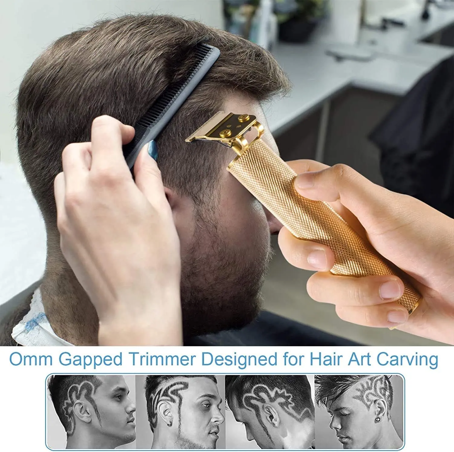 Professional Hair Clippers for Men Electric Haircut Kit Hair Trimmer Grooming Waterproof Rechargeable Close Cutting T Blade Trimmer USB Rechargeable Clippers for Hair Cutting with Guide Combs