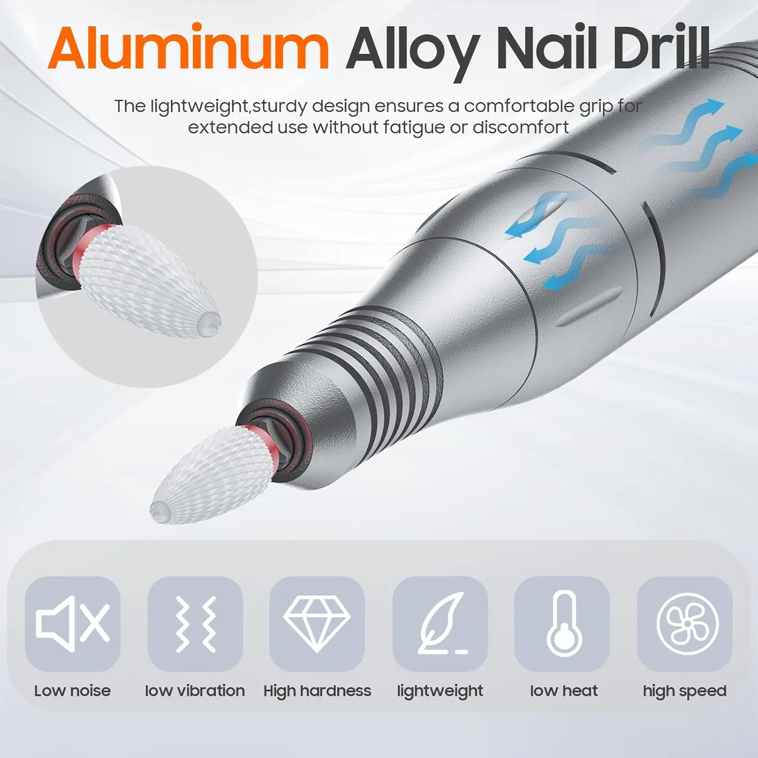 Professional Nail Drill 35000 RPM,SONGMIN Portable Cordless Efile with Bits Kit for Acrylic Nails Gel Polishing Removing,Rechargeable Electric Nail File Machine for Manicure,Pedicure Salon Home,Black