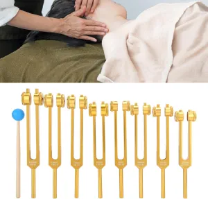 Professional Sound Healing Tuning Fork Set - 8pcs Aluminum Alloy Tuning Forks with Hammer and Storage Bag for Relaxation, Meditation, and Massage
